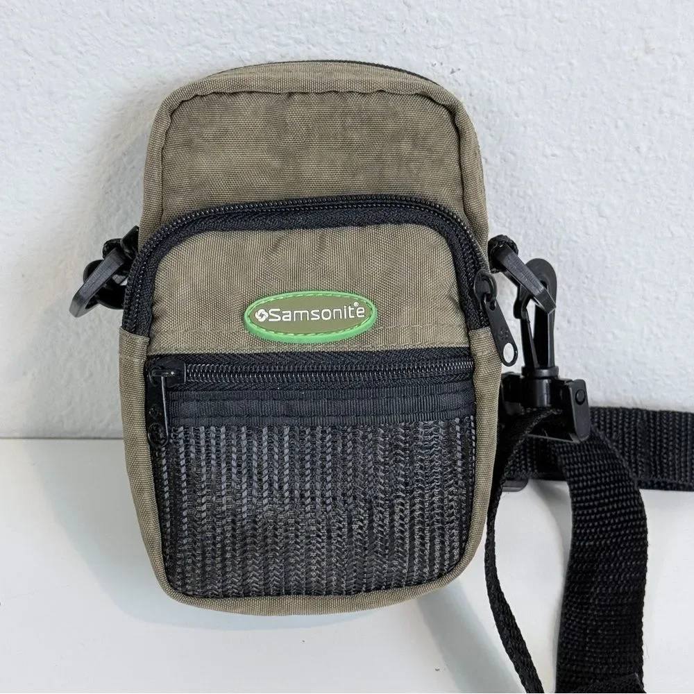 Vintage Samsonite Olive and Black Mini Camera Crossbody Bag